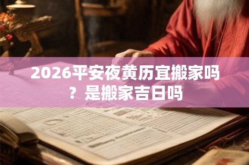 2026平安夜黄历宜搬家吗？是搬家吉日吗