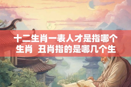 十二生肖一表人才是指哪个生肖  丑肖指的是哪几个生肖