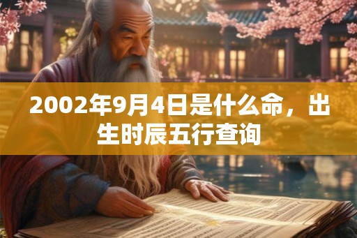 2002年9月4日是什么命,出生时辰五行查询 2002年9月4日是什么命,出生时辰五行查询