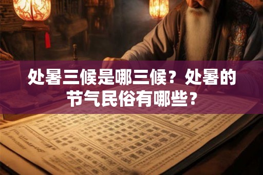 处暑三候是哪三候？处暑的节气民俗有哪些？