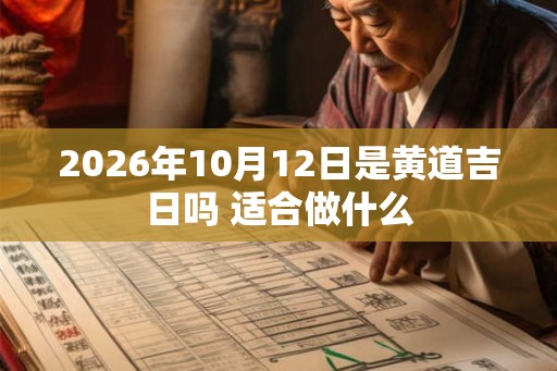 2026年10月12日是黄道吉日吗 适合做什么 2026年10月12日是黄道吉日吗 适合做什么