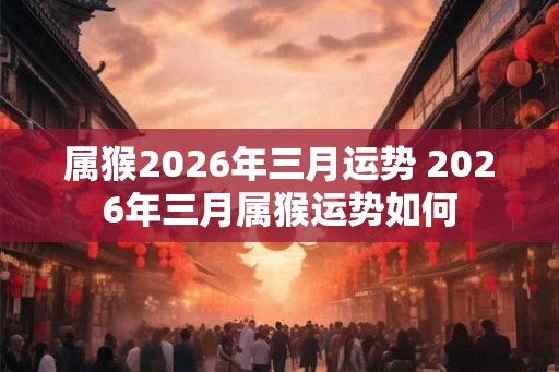 属猴2026年三月运势 2026年三月属猴运势如何