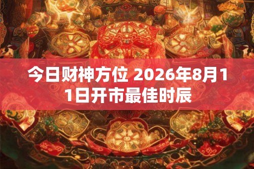 今日财神方位 2026年8月11日开市最佳时辰 今日财神方位 2026年8月11日开市最佳时辰