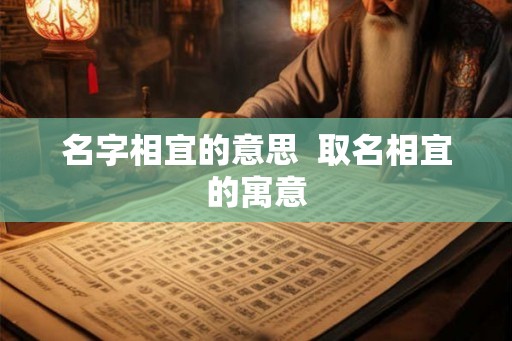 名字相宜的意思  取名相宜的寓意