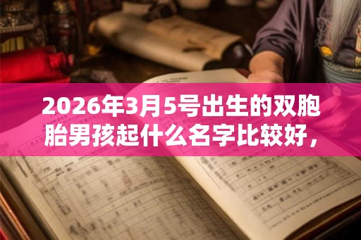 2026年3月5号出生的双胞胎男孩起什么名字比较好,五行属什么 2026年3月5号出生的双胞胎男孩起什么名字比较好,五行属什么