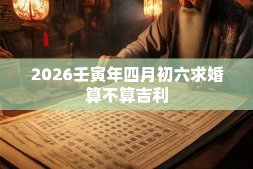 2026壬寅年四月初六求婚算不算吉利
