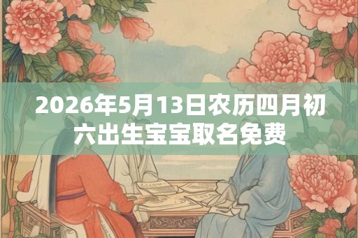 2026年5月13日农历四月初六出生宝宝取名免费