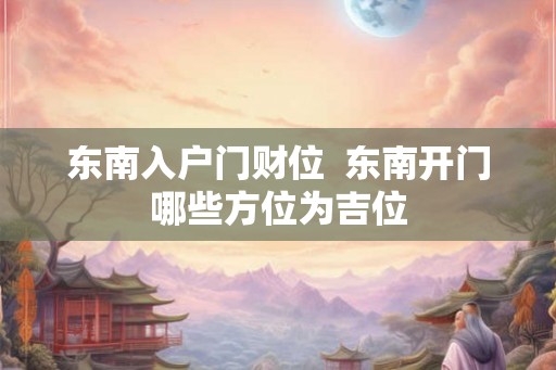 东南入户门财位  东南开门哪些方位为吉位