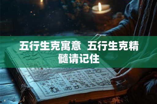 五行生克寓意  五行生克精髓请记住