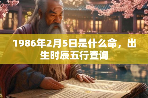1986年2月5日是什么命,出生时辰五行查询 1986年2月5日是什么命,出生时辰五行查询