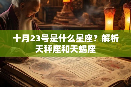 十月23号是什么星座?解析天秤座和天蝎座 十月23号是什么星座?解析天秤座和天蝎座