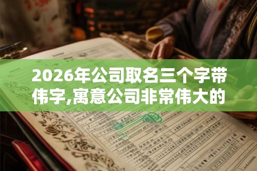 2026年公司取名三个字带伟字,寓意公司非常伟大的名字