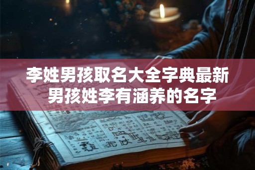 李姓男孩取名大全字典最新 男孩姓李有涵养的名字 李姓男孩取名大全字典最新 男孩姓李有涵养的名字