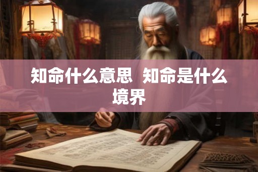 知命什么意思  知命是什么境界
