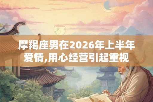 摩羯座男在2026年上半年爱情,用心经营引起重视