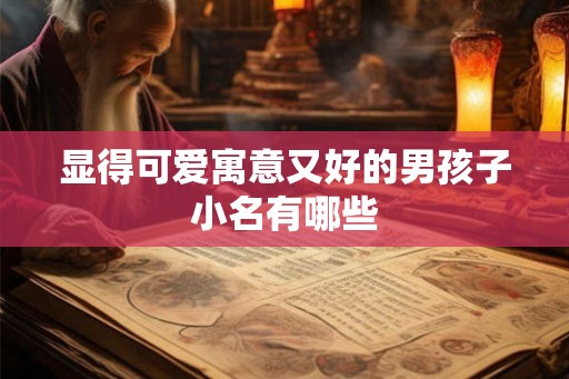 显得可爱寓意又好的男孩子小名有哪些