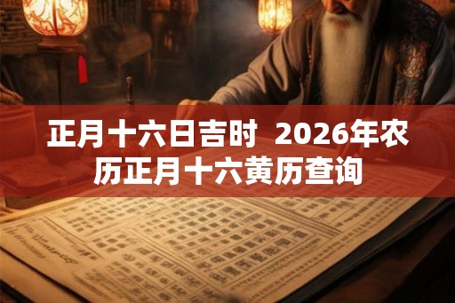 正月十六日吉时  2026年农历正月十六黄历查询