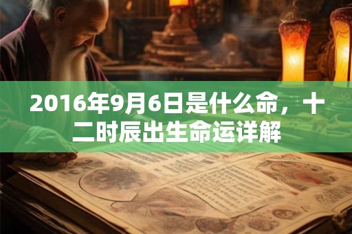 2016年9月6日是什么命，十二时辰出生命运详解