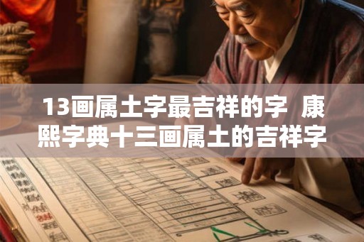 13画属土字最吉祥的字  康熙字典十三画属土的吉祥字