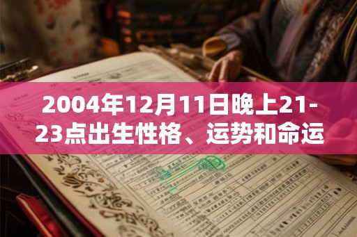 2004年12月11日晚上21-23点出生性格、运势和命运