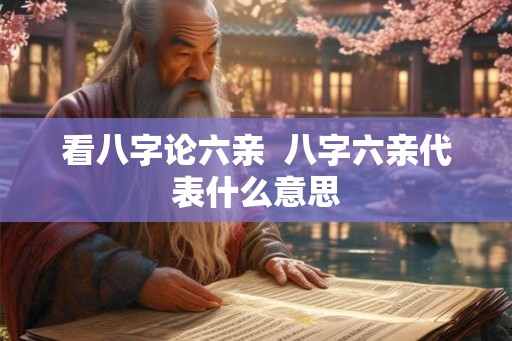 看八字论六亲  八字六亲代表什么意思