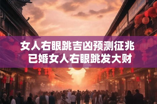 女人右眼跳吉凶预测征兆 已婚女人右眼跳发大财 女人右眼跳吉凶预测征兆 已婚女人右眼跳发大财
