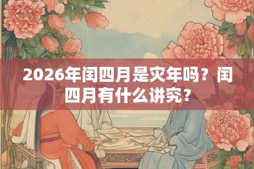 2026年闰四月是灾年吗?闰四月有什么讲究? 2026年闰四月是灾年吗?闰四月有什么讲究?