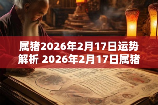 属猪2026年2月17日运势解析 2026年2月17日属猪运势分析 属猪2026年2月17日运势解析 2026年2月17日属猪运势分析