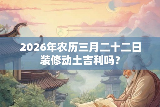 2026年农历三月二十二日装修动土吉利吗？