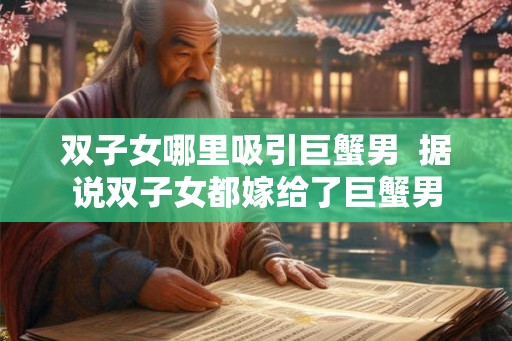 双子女哪里吸引巨蟹男 据说双子女都嫁给了巨蟹男 双子女哪里吸引巨蟹男 据说双子女都嫁给了巨蟹男