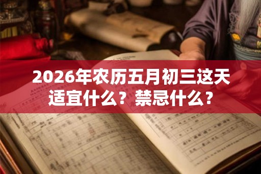 2026年农历五月初三这天适宜什么？禁忌什么？