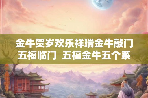 金牛贺岁欢乐祥瑞金牛敲门五福临门  五福金牛五个系列