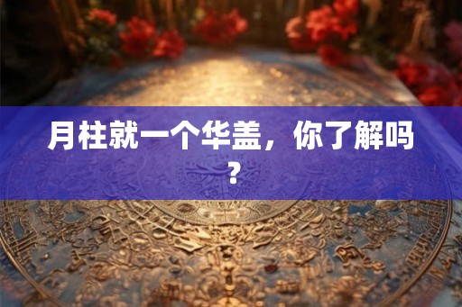 月柱就一个华盖,你了解吗? 月柱就一个华盖,你了解吗?