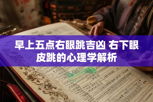 早上五点右眼跳吉凶 右下眼皮跳的心理学解析