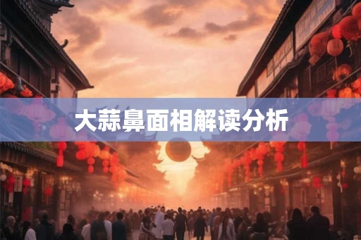 大蒜鼻面相解读分析