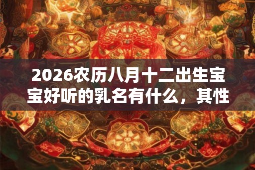 2026农历八月十二出生宝宝好听的乳名有什么,其性格如何? 2026农历八月十二出生宝宝好听的乳名有什么,其性格如何?