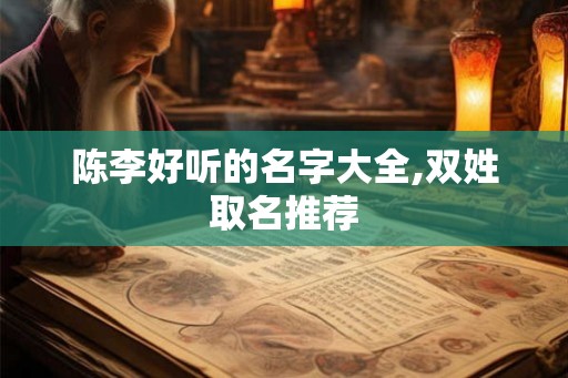陈李好听的名字大全,双姓取名推荐