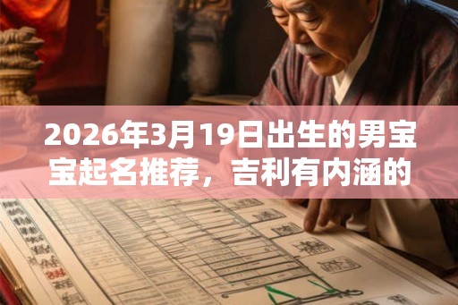 2026年3月19日出生的男宝宝起名推荐，吉利有内涵的名字