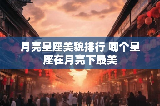 月亮星座美貌排行 哪个星座在月亮下最美