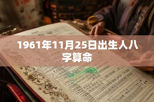 1961年11月25日出生人八字算命