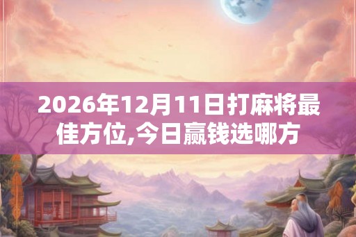 2026年12月11日打麻将最佳方位,今日赢钱选哪方