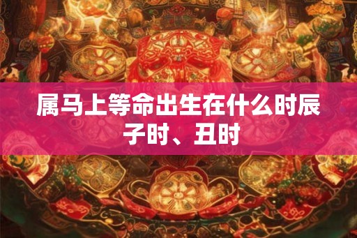 属马上等命出生在什么时辰 子时、丑时 属马上等命出生在什么时辰 子时、丑时