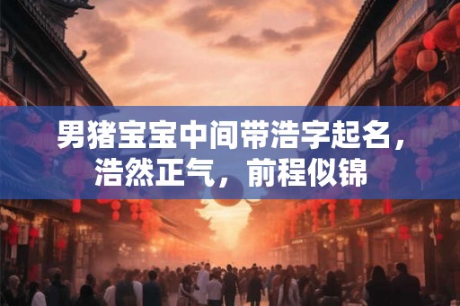男猪宝宝中间带浩字起名，浩然正气，前程似锦