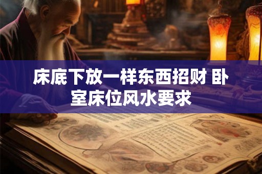 床底下放一样东西招财 卧室床位风水要求