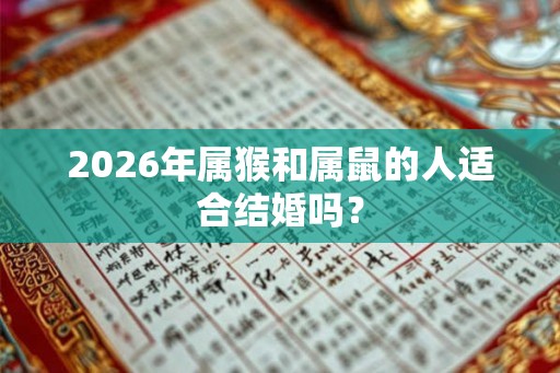 2026年属猴和属鼠的人适合结婚吗？