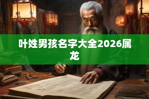 叶姓男孩名字大全2026属龙 叶姓男孩名字大全2026属龙