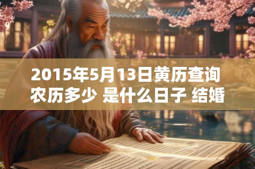 2015年5月13日黄历查询 农历多少 是什么日子 结婚吉时