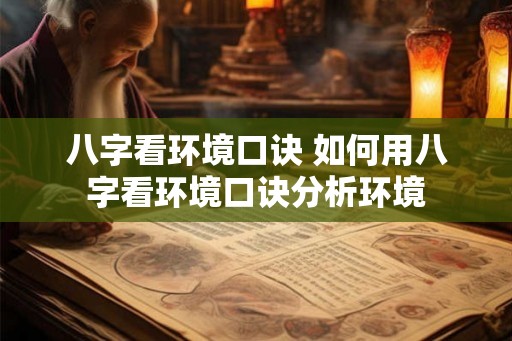 八字看环境口诀 如何用八字看环境口诀分析环境