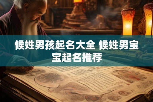 候姓男孩起名大全 候姓男宝宝起名推荐