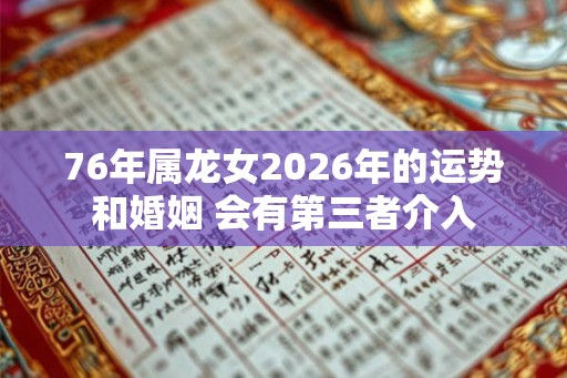 76年属龙女2026年的运势和婚姻 会有第三者介入
